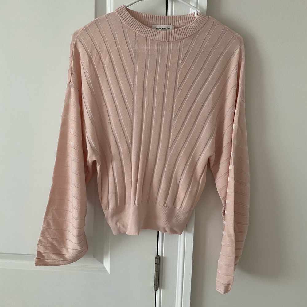 Club Monaco Blush Ribbed Sweater